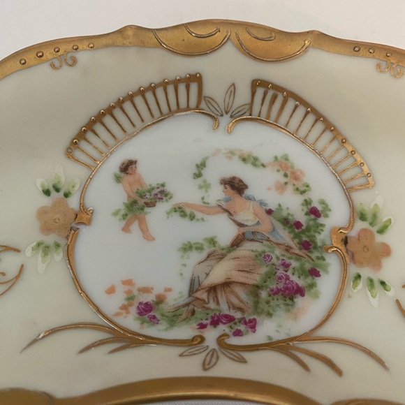 Ardalt Lenwile Bone China Handpainted Crescent Shape Dish. Bone Dish. 7” wide. - Picture 4 of 4